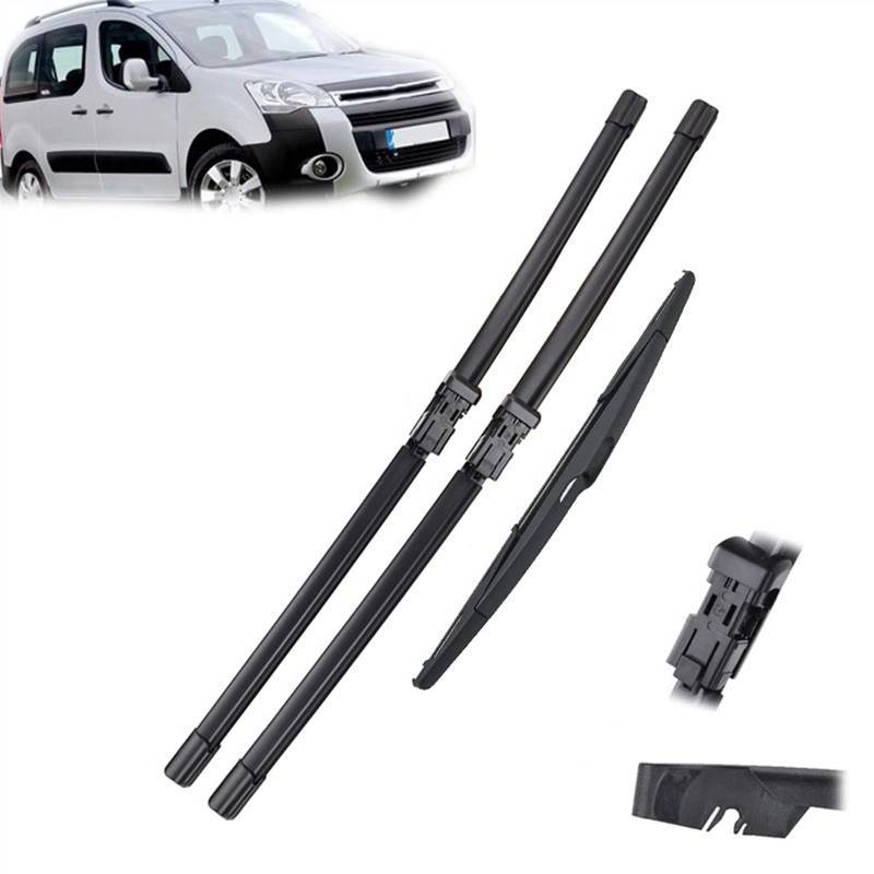 Scheibenwischer Vorne Und Hinten Wischerblätter Set Für Citroen Für Berlingo B9 2008 2009 2010 2011 2012 2013 2014 2015 2016 2017 Windschutzscheibe Fenster 26"+16"+14" von VIDOJI