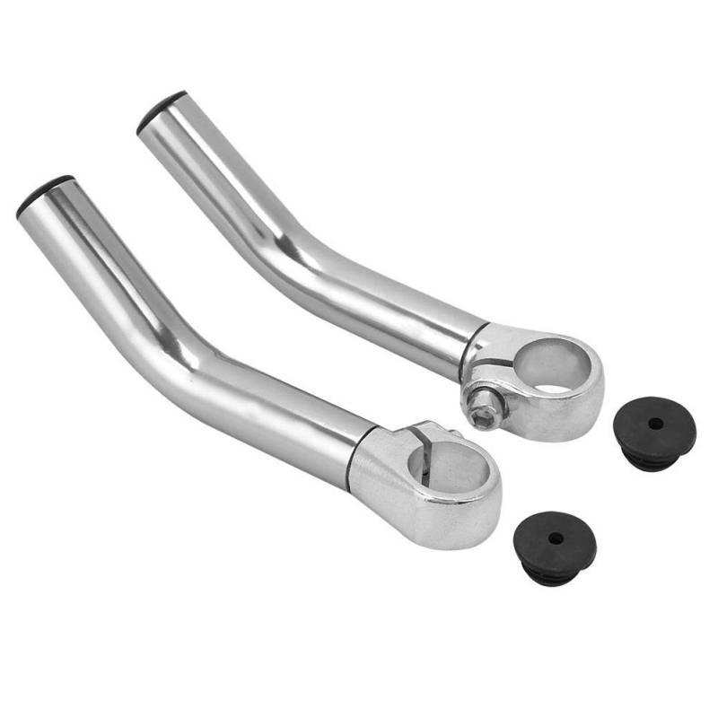 VIFER Fahrrad Lenkerenden, 1 Paar Aluminiumlegierung Bar-Ends Ergonomisch Lenkerhörnchen Fahrrad Lenkergriff Ende für Mountainbike Rennrad MTB 22,2 mm Lenker (Silber) von VIFER