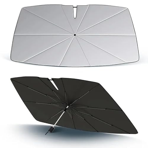 Auto Sonnenschutz Frontscheibe 140x79 cm, Verbesserter 360° Rotations Faltbarer Auto Windschutzscheibe Sonnenschirm Regenschirm, Faltbares Design | SHADESHELLA von VIGOEXPRESS