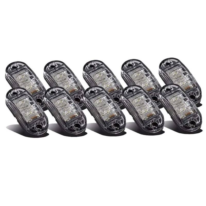 VIGORFLYRUN PARTS LTD 10x LED Seitenmarkierungsleuchten Markierungsleuchten 12V 24V Wasserdicht Standlicht für Auto LKW Anhänger Busse Wohnwagen SUV Van - Weiß von VIGORFLYRUN PARTS LTD