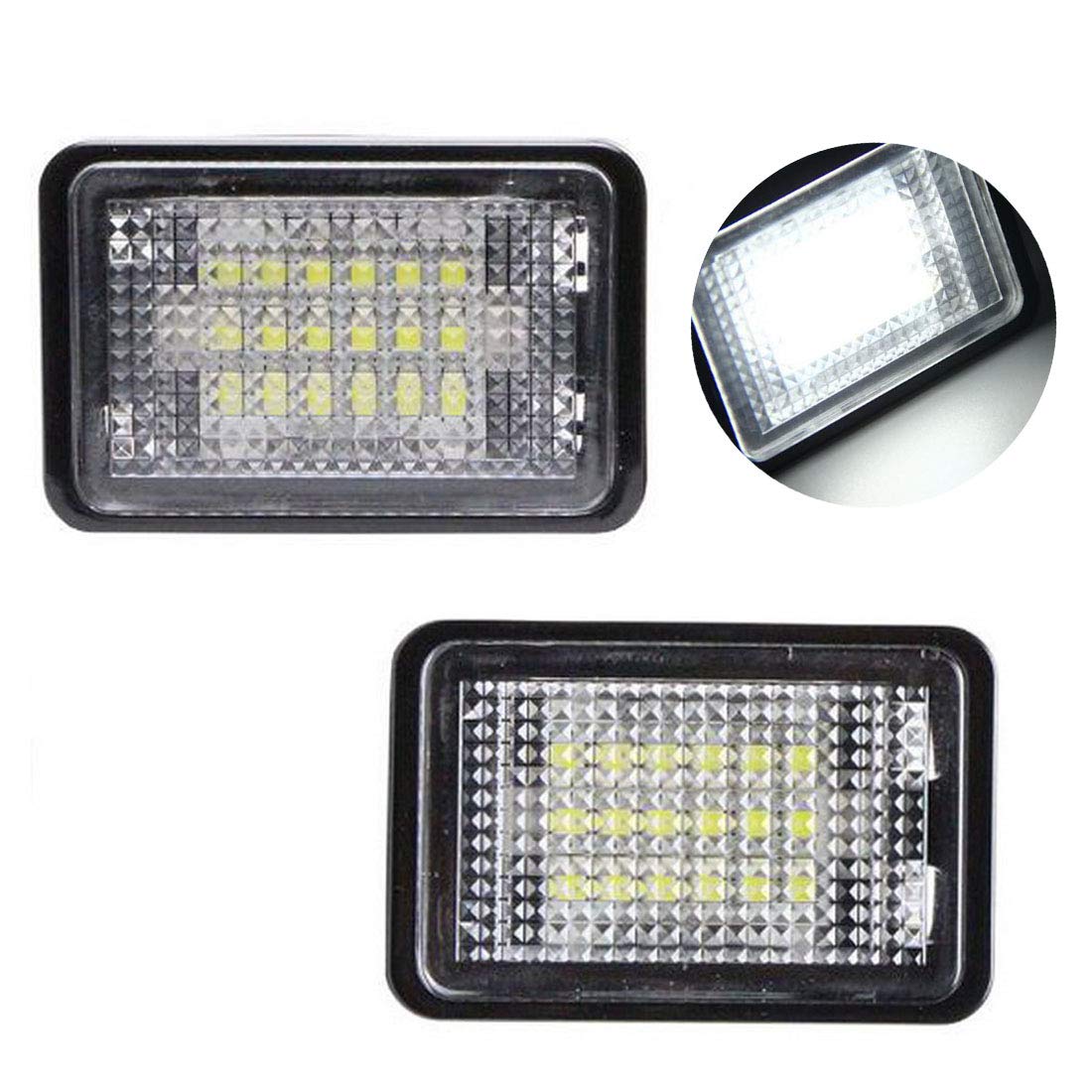 VIGORFLYRUN PARTS LTD 2PCS Auto LED Kennzeichenbeleuchtung Nummernschilder Licht für GLK X204, 12V 18LED CANBUS Error Free Xenon Weiße Licht von VIGORFLYRUN PARTS LTD