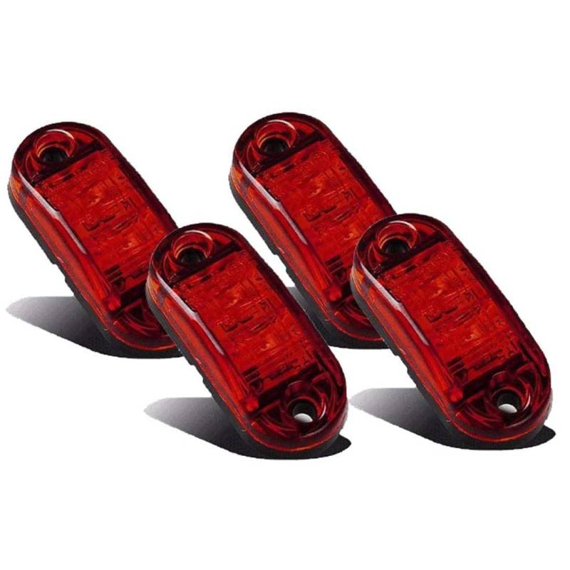 VIGORFLYRUN PARTS LTD 4X LED Seitenmarkierungsleuchten Markierungsleuchten für 12V 24V LKW Anhänger Bus Van Parkleuchten RV Bus Auto Seitenblinker - Rot von VIGORFLYRUN PARTS LTD