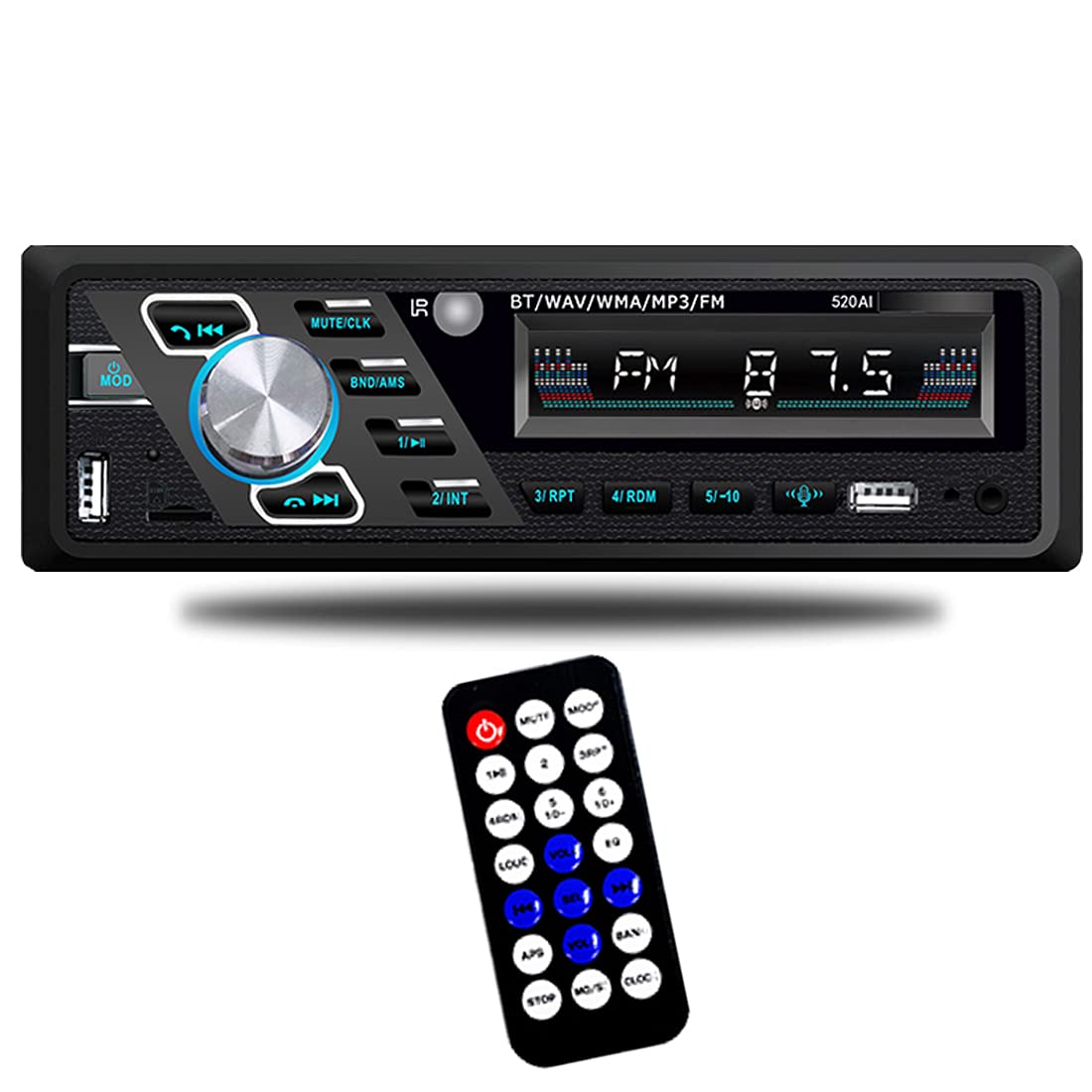 VIGORFLYRUN 24 V Autoradio Bluetooth Stereo MP3 Player unterstützt Freisprechanrufe FM Dual USB Ports TF AUX IN Voice Assist Datei Lesefunktion mit ISO-Stecker und Fernbedienung von VIGORFLYRUN