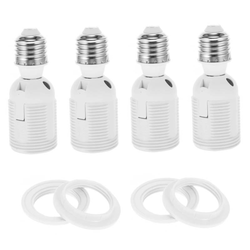 VILLCASE 1 Set 4 Stück Kartenlampenschirm E27 Glühbirne Pendelleuchte Fassung Lampenfassung Adapter Kronleuchter Glühbirnen Glühbirnenfassung Verlängerung Pe Sockelverlängerung von VILLCASE