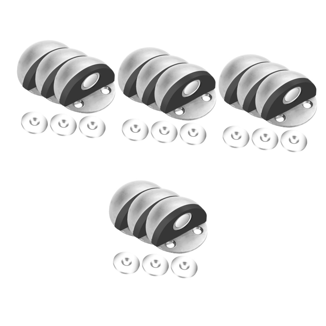 VILLCASE 12 Stk Türstopper Autotürschoner Türstopper Für Bodenmontage Gewerblicher Türstopper Magnetische Türschnäpper Sicherheits-türstopper Tür Stoppt Rostfreier Stahl Silver von VILLCASE