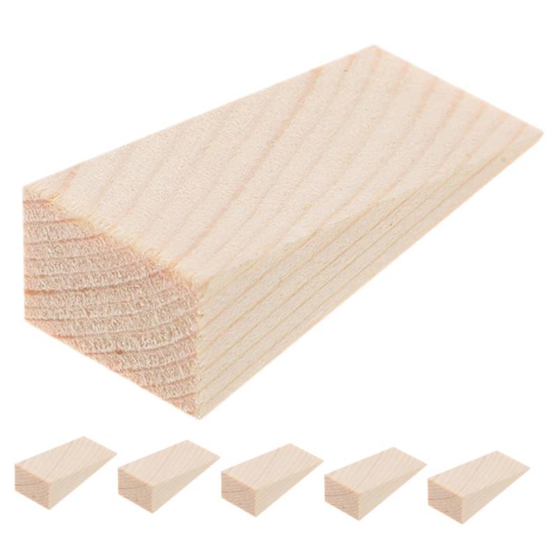 VILLCASE 6st Türstopper Aus Holz Türstopper Holz Stuhlrohrkeil Rutschfester Türkeil Aus Holz Haustürstopper Sicherheits-türstopper Türblock Aus Holz Dreieckiger Holzblock Khaki von VILLCASE