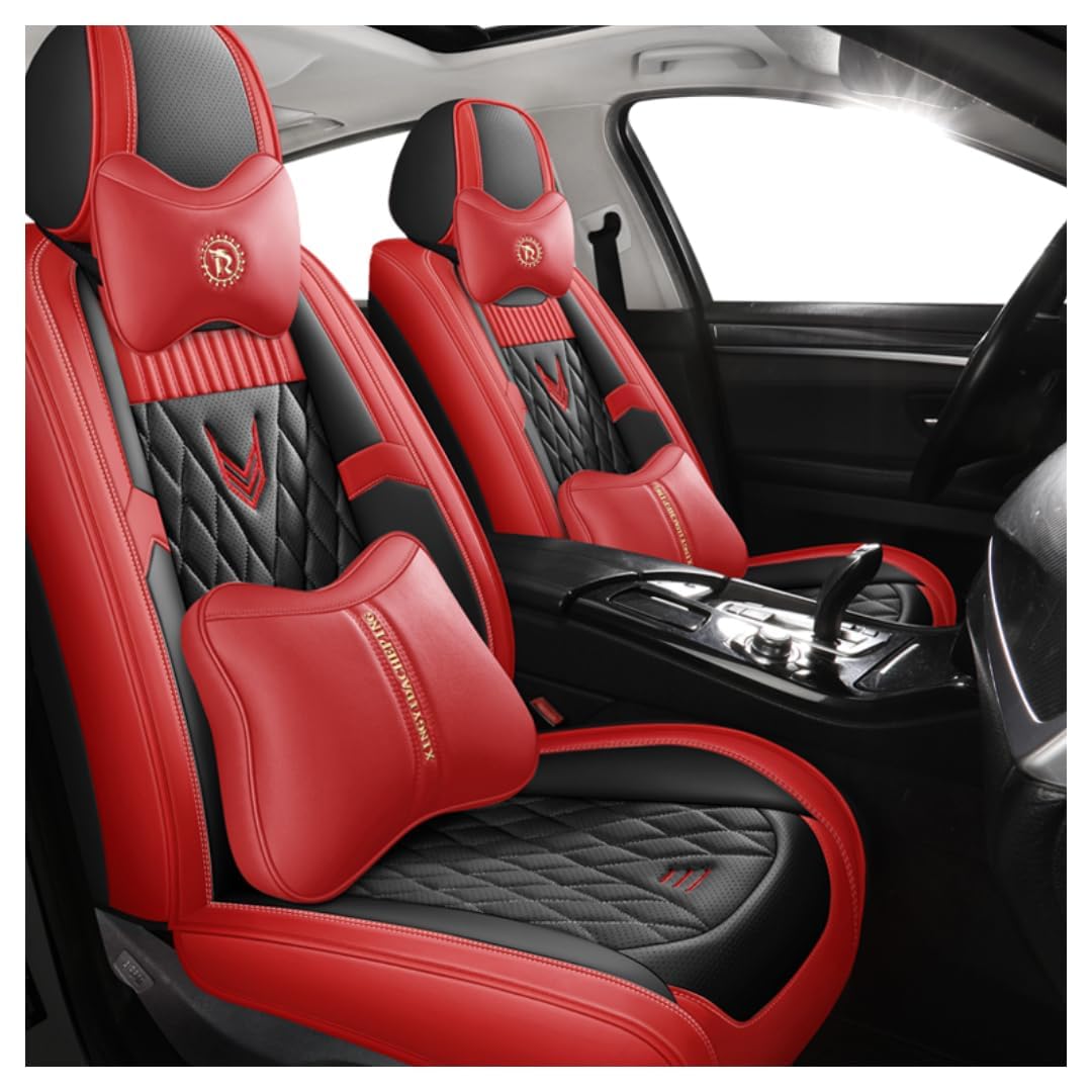 VINAUD Autositzbezüge für Mercedes-Benz C-Class W206 2021-2023 Car Seat Cover Auto Schonbezüge Auto Sitzbezug Wasserdicht Sitzschoner Auto Zubehör.,C-Black Red Deluxe von VINAUD