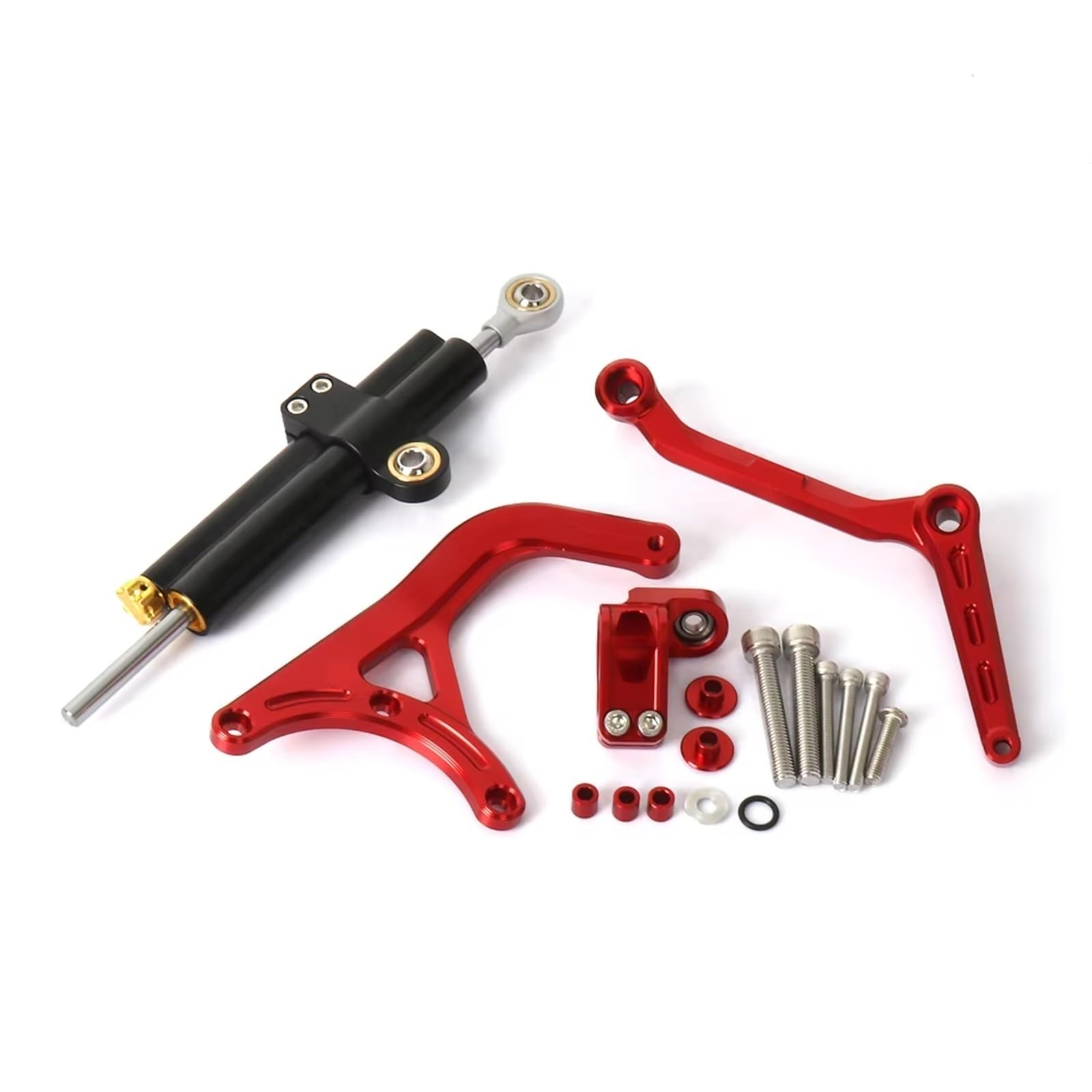 Stabilisator Kompatibel Mit Ducati Für Multistrada Für V4 Für V4 S 2021 2022 2023 2024 Lenkungsstabilisierungsdämpfer-Montagehalterungssatz(Red,Size2) von VINCTV