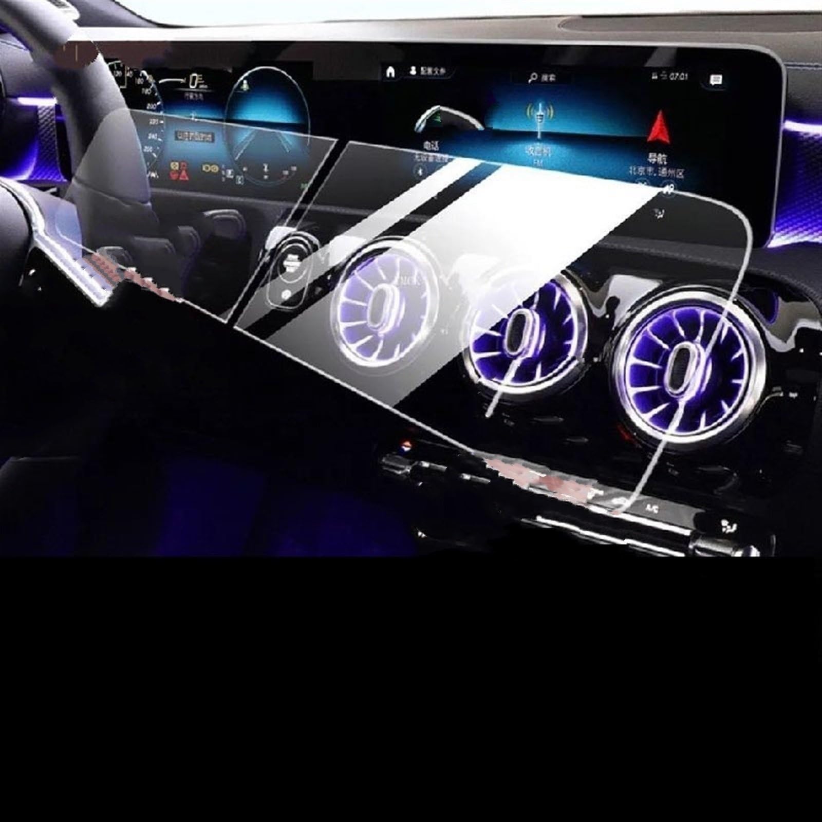 VINCTV Kompatibel Mit Mercedes Für Benz CLS 2018 2019 2020 2021 2022 2023, Auto-GPS-Navigationsfolie, LCD-Bildschirm, Gehärtetes Glas, Schutzfolie Navigation Schutzfolie(Tempered Glass) von VINCTV