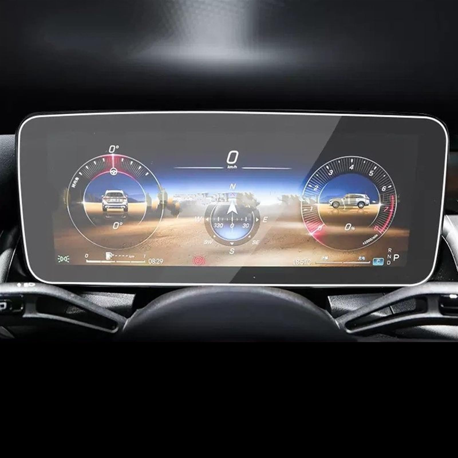 VINCTV Kompatibel Mit Mercedes Für Benz GLC X254 260 300 2023, Auto-GPS-Navigationsfolie, LCD-Bildschirm, Gehärtetes Glas, Schutzfolie, Anti-Fingerabdruck Navigation Schutzfolie(Speedometer Film) von VINCTV