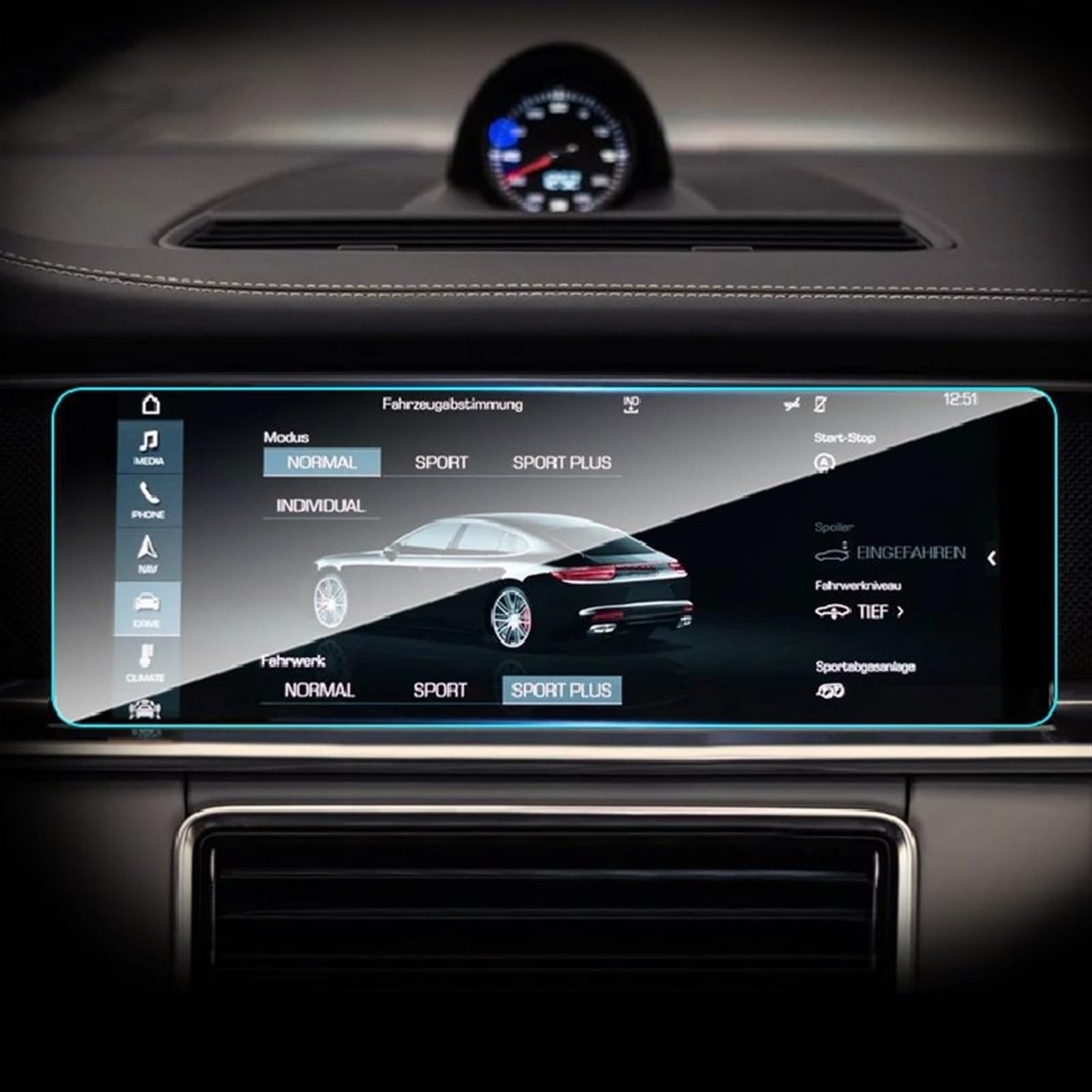 VINCTV Kompatibel Mit Panamera 2017 2018 2019 2020 2021 2022 2023, Auto-GPS-Navigationsfolie, LCD-Bildschirm, Gehärtetes Glas, Schutzfolie Navigation Schutzfolie von VINCTV