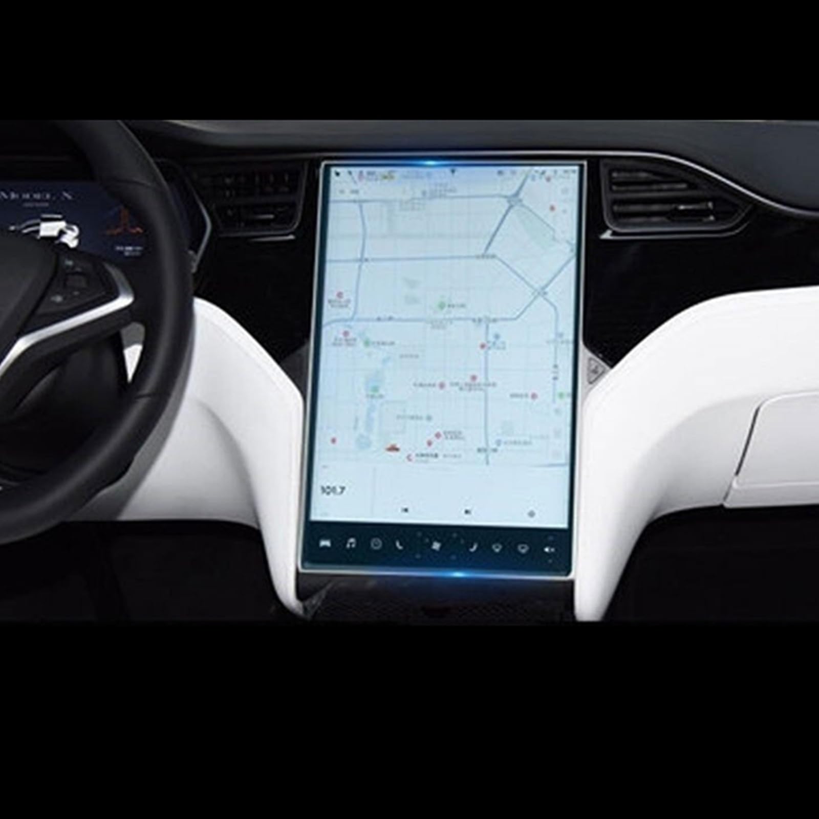 VINCTV Kompatibel Mit Tesla Für Model 3 X Navigationsschutz Auto 15/17 Zoll Auto-Displayschutzfolie Gehärtetes Glas Display Anti-Fingerabdruck Navigation Schutzfolie(17 inch) von VINCTV