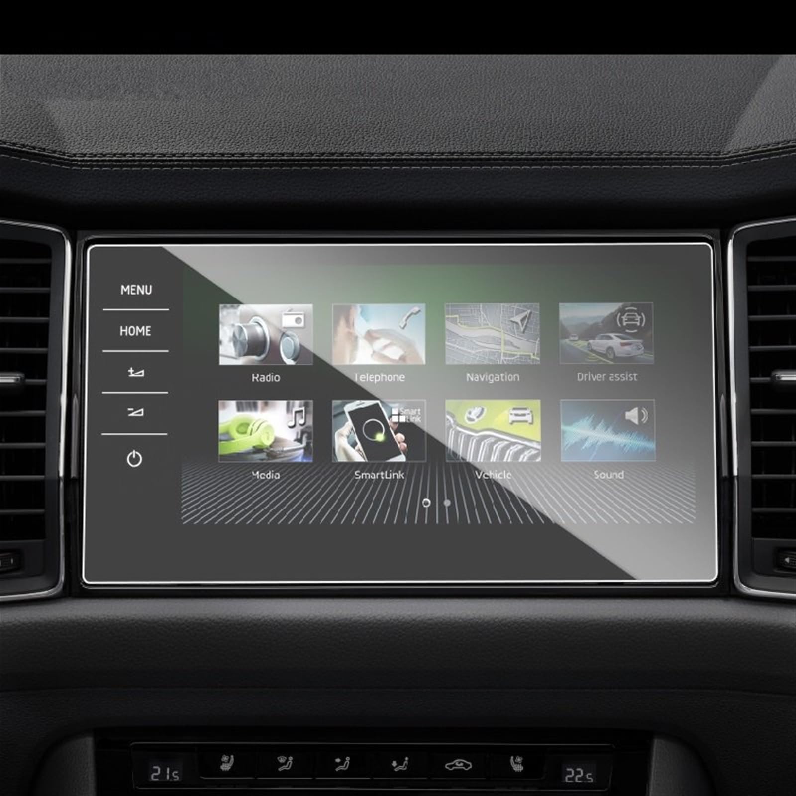 VINCTV Kompatibel mit Skoda für Kodiaq GT 2019 2020 2021 2022 2023, Auto-GPS-Navigation, Schutzfolie, LCD-Bildschirm, gehärtetes Glas, Anti-Fingerabdruck Navigation Schutzfolie(GPS Navigation) von VINCTV