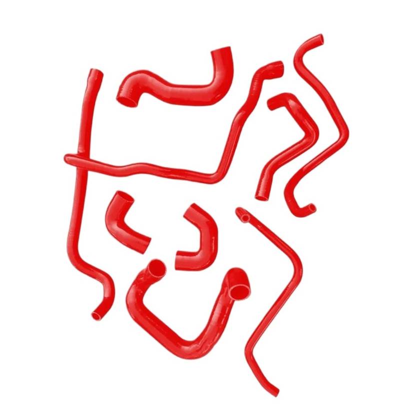 VINCTV Kühlmittelschläuche Kompatibel Mit Für E30 M20 320i 325i 325ix 325e Autokühler-Heizungskühlmittelschlauch 11531287651 11531718982 11531722743 11531722217 11531718980(Red) von VINCTV