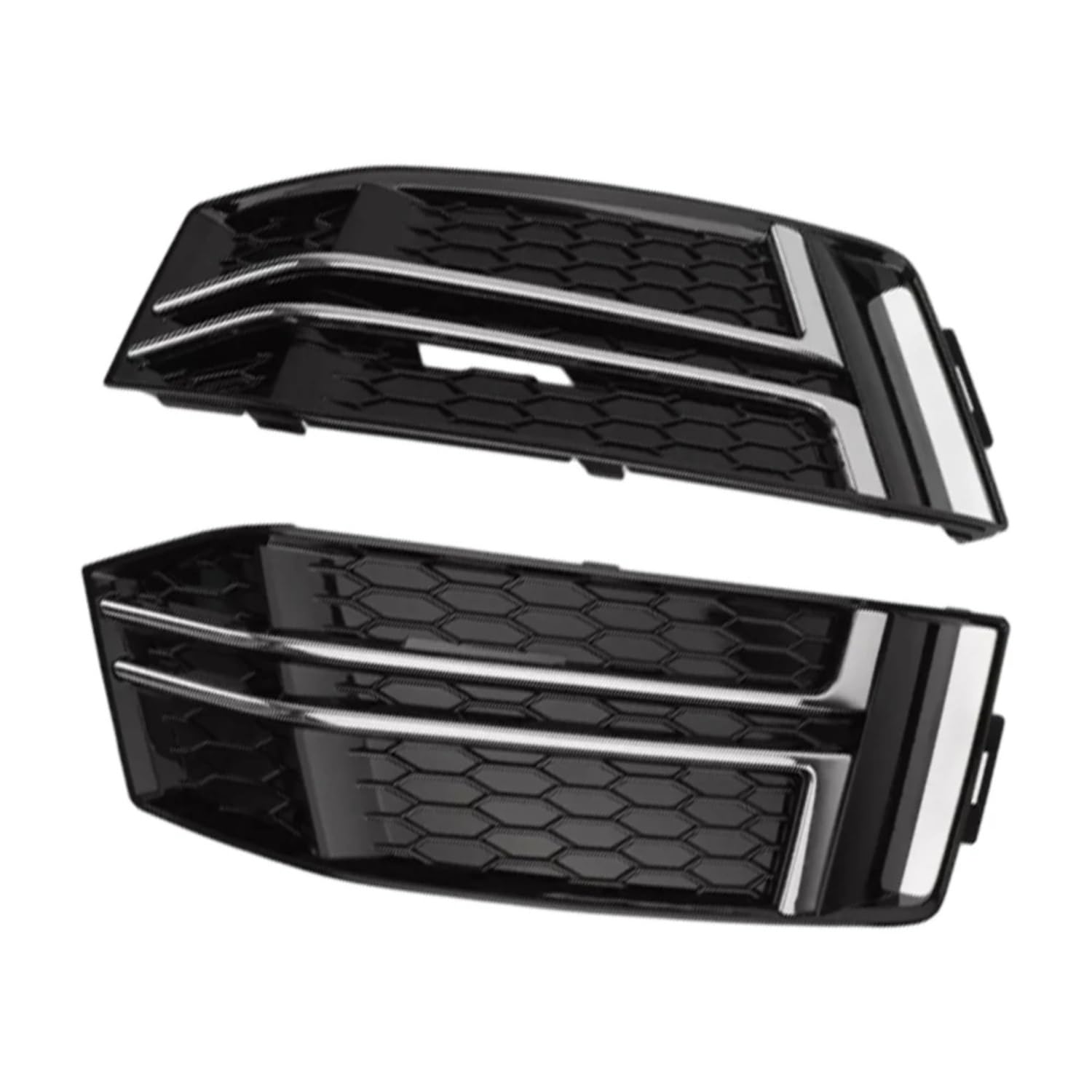 VINCTV Nebelscheinwerfergitter Kompatibel Mit Sline Für A4 B9 2016 2017 2018 Auto-Frontgrill Nebelscheinwerfer Lampe Grill Lampenabdeckung Trim Links Rechts 8W0807681F 8W0807682F(Chrome Black) von VINCTV