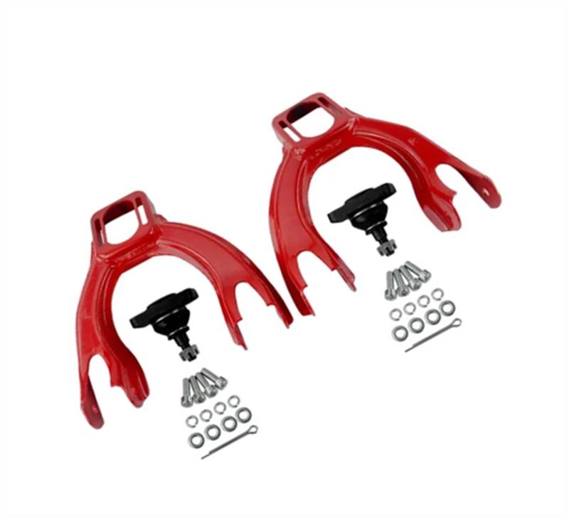 VINCTV Querlenker Auto Kompatibel Mit Acura Für Integra 1994-2000 2001 2/3/4-türig, Einstellbarer L R-Front-Oberradaufhängungs-Querlenker, Auto-Front-Ober-Sturzarm-Kit(Red) von VINCTV