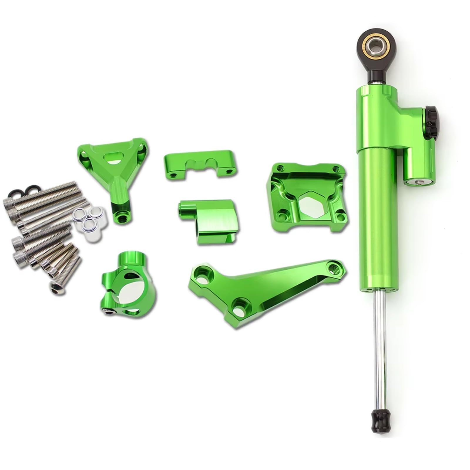 VINCTV Stabilisator Kompatibel Mit Für Z250 Z300 2015 2016 Aluminium-Motorraddämpfer-Lenkstabilisierungshalterungs-Montagesatz(Green) von VINCTV