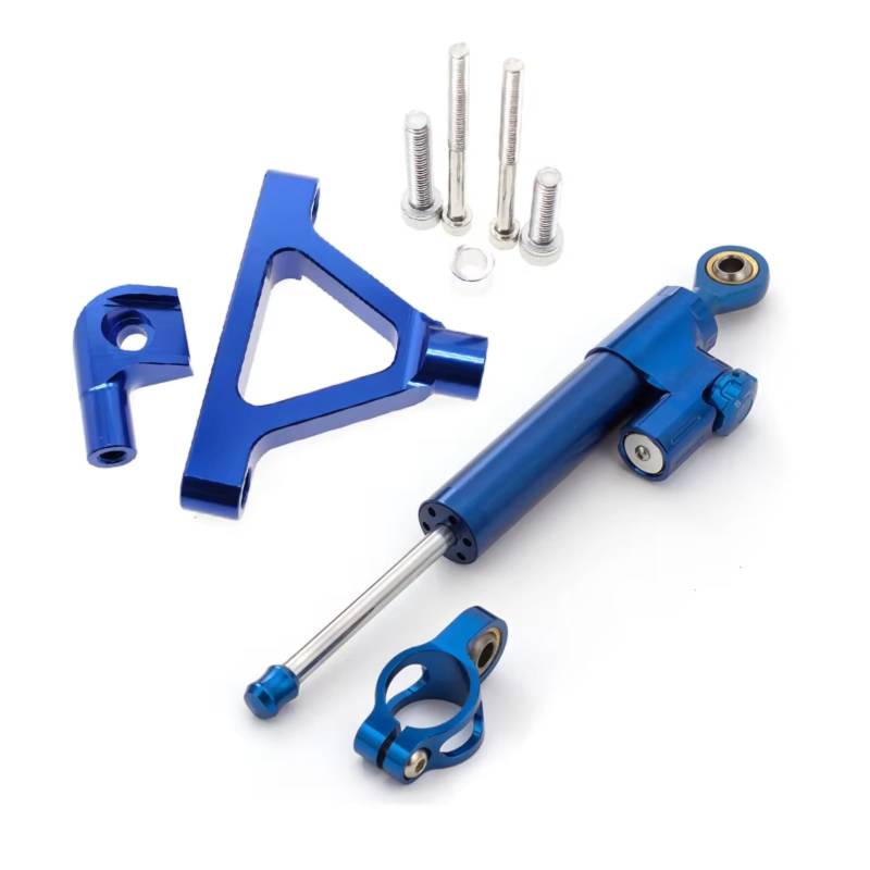 VINCTV Stabilisator Kompatibel Mit Für ZX6R 2007 2008 Motorräder Lenkung Stabilisieren Dämpferhalterungsmontage Montage Support Halter Halter Kit Set(Blue) von VINCTV