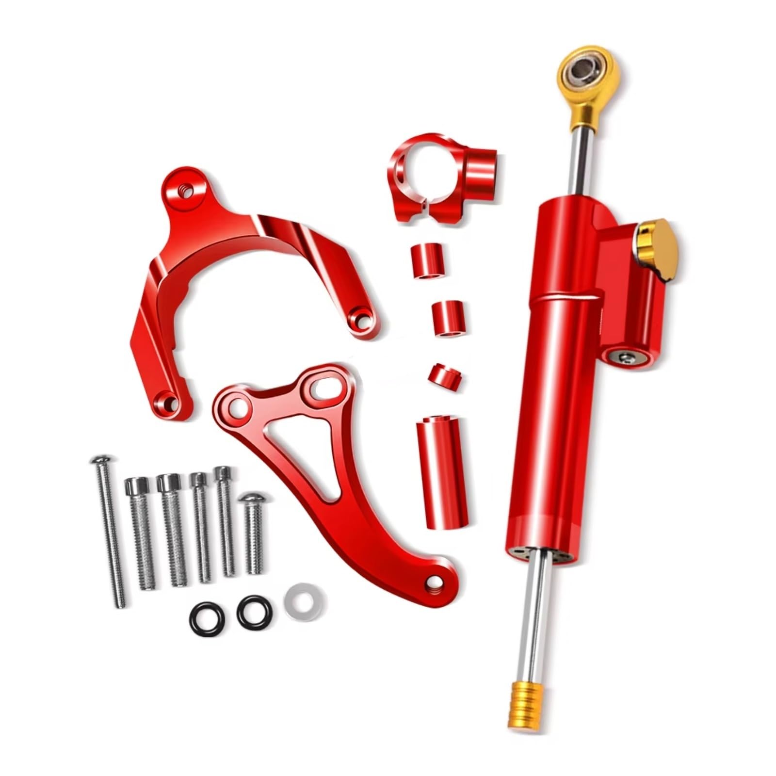 VINCTV Stabilisator Kompatibel Mit GSXS750 2017 2018 2019 2020 2021 2022 2023 2024 Motorradzubehör Carbon Lenkungsdämpferhalterung Montagehalterung(Red) von VINCTV