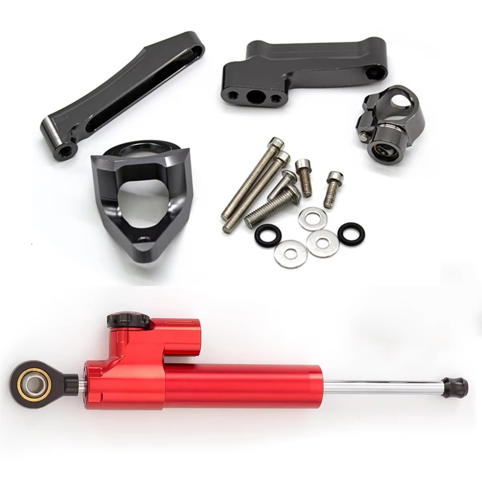 VINCTV Stabilisator Kompatibel Mit Suzuki Für GSX1300R Für Hayabusa 1998-2019 Motorrad-Lenkungsdämpfer, Stabilisierende Montagehalterung.(Red) von VINCTV