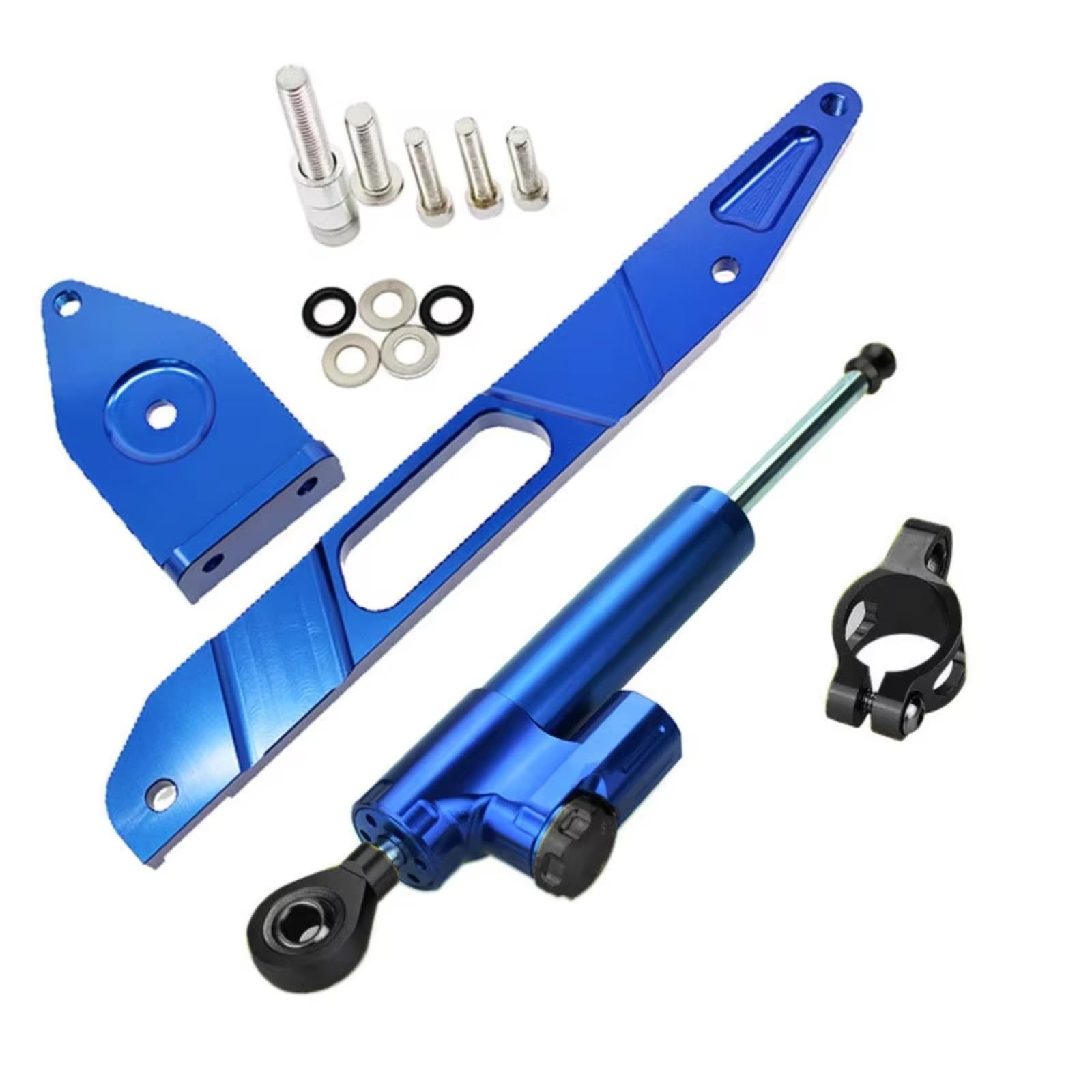 VINCTV Stabilisator Kompatibel Mit Yamaha Für XJR1300 1998-2015 Lenkungsdämpferhalterungssatz Aluminiumstabilisator Lineardämpfer Montageunterstützung(Blue) von VINCTV