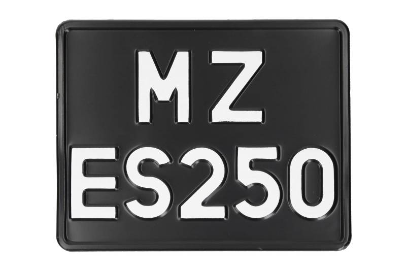 Nummernschild schwarz passt MZ ES 250 von VINI