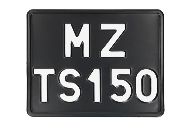 Nummernschild schwarz passt MZ TS 150 von VINI