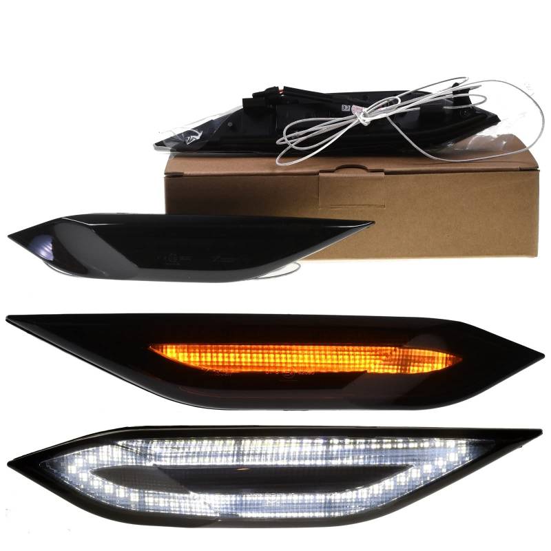 VINSTAR 2X Seiten Blinker Smoke getönte LED passend kompatibel mit Porsche Cayenne 92A 2010-2014 von VINSTAR