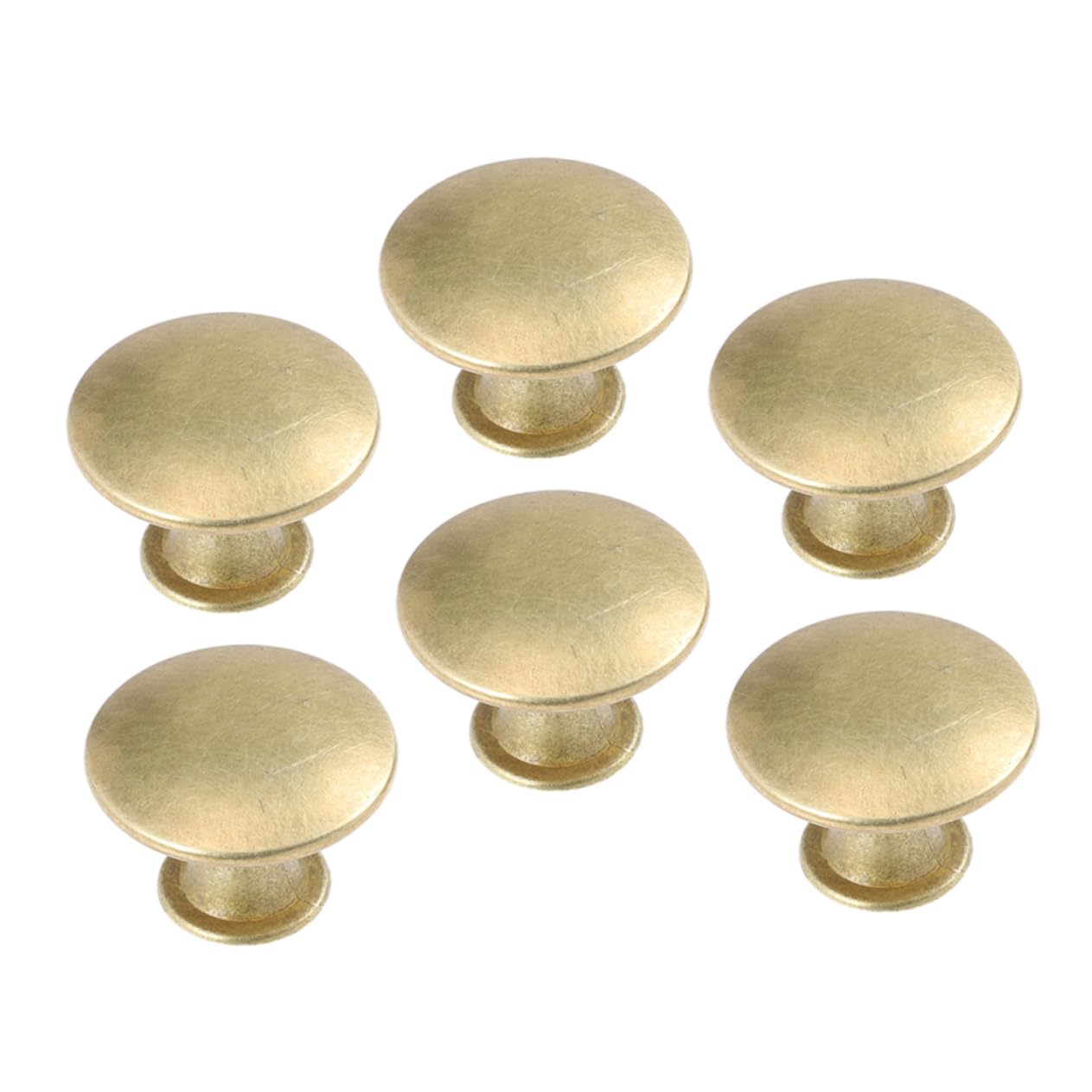 VINTORKY 6Pcs Goldene Runde Schublade Ziehen Griff Vintage Kommodenknöpfe Antiquitätenschrank Türknöpfe Küchenschrankgriffe Dekorative Hardware Für Garderobe von VINTORKY