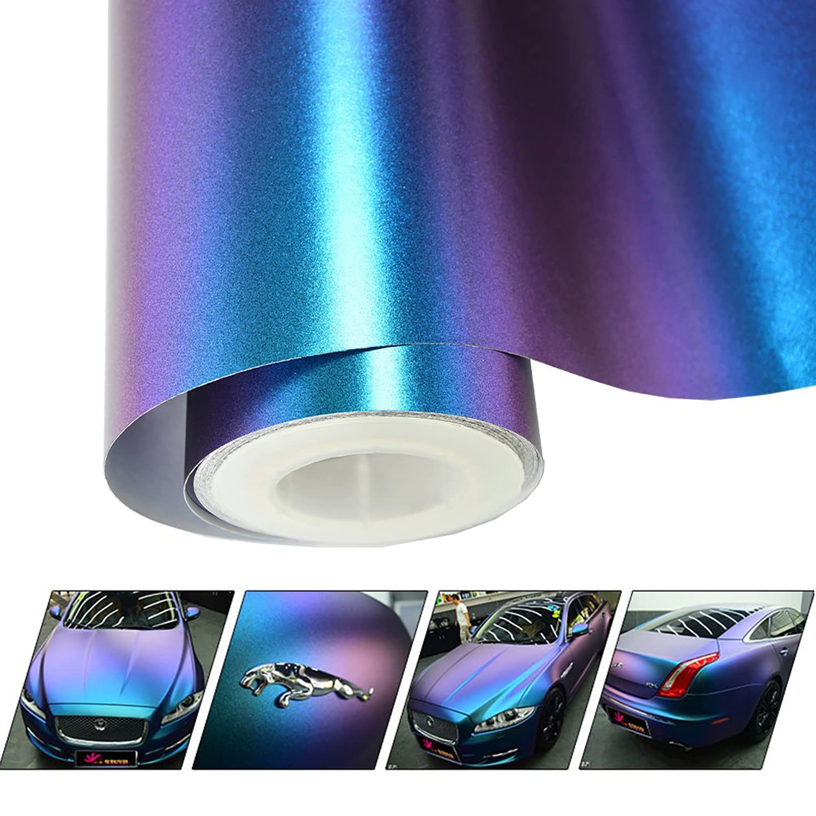 VINYL FROG Chameleon Vinyl Wrap Matte Metallic Vehicle Film Purple to Blue Stretchable Air Release DIY Decals 30cm x 152cm von VINYL FROG