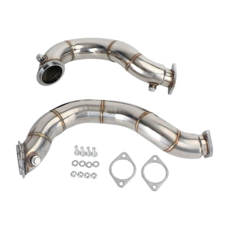 VIPIH 3 Zoll Edelstahl Auspuff Downpipe Rohre kompatibel für Fit für BMW N54 2007-2011 335Xi E90 E92 von VIPIH