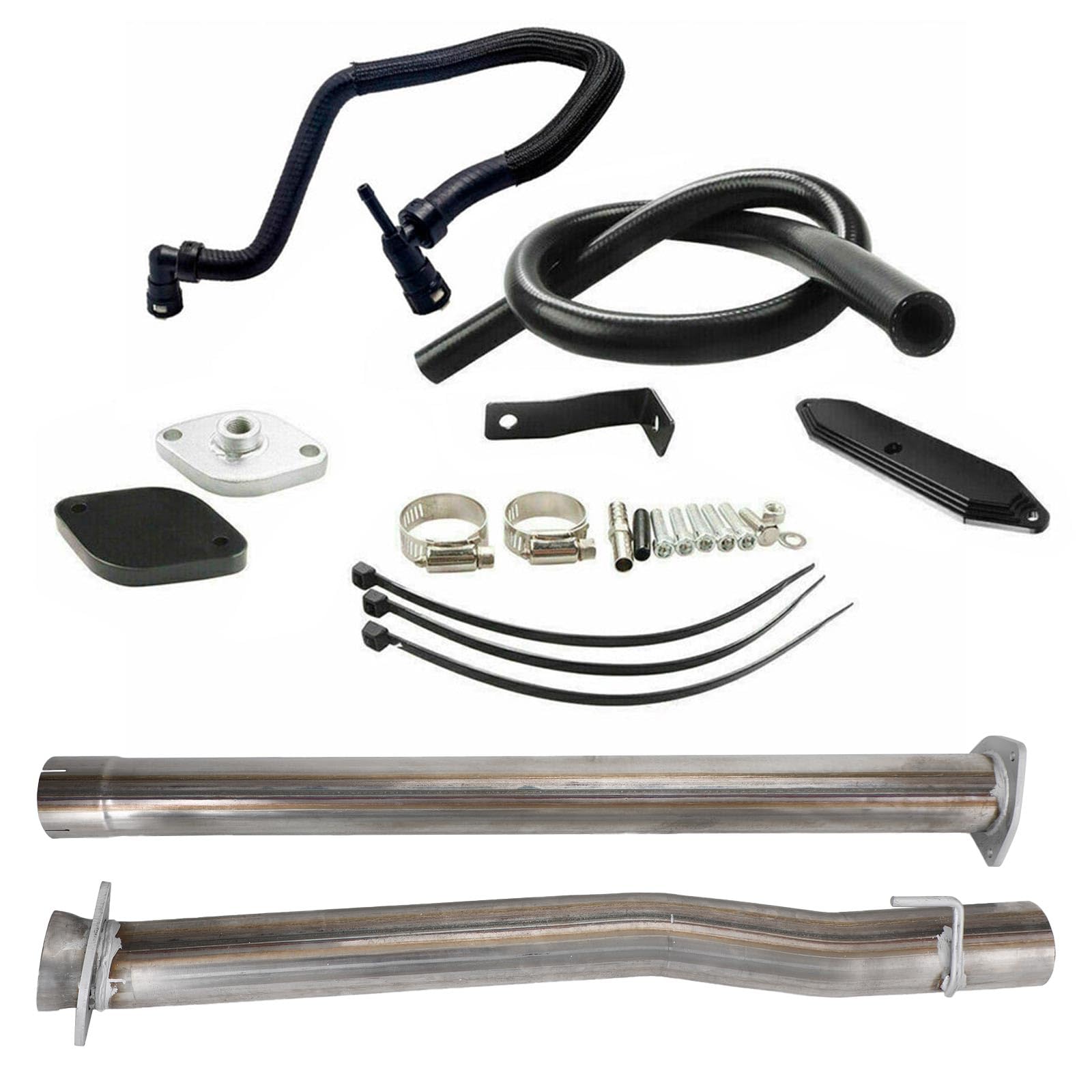 VIPIH 4“ Schalldämpfer Auspuff + EGR Kit + Kühlmittelleitung für Fit für Ford F250 F350 F450 6.7L Diesel 11-22 von VIPIH