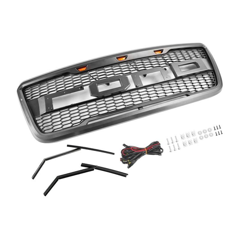 VIPIH JO-FD-002 Mittleres Netz Fit für Ford F150 2004-2008 Grau Unabhängige Plattform Exklusiv von VIPIH