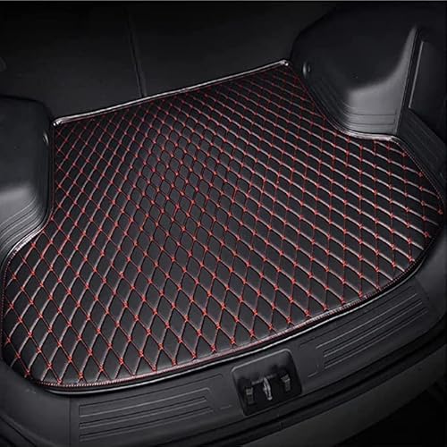 1 Pcs Auto Leder Kofferraummatten Für SEAT tarraco 2018-2019, Kofferraum Schutzmatte Kofferraumwanne Kompatibel ZubehöR,3/BlackRed von VIPOD