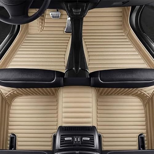 Auto Bodenmatte Fußmatten für Jaguar XF Wargon 2018-2021, Wasserfest Antirutsch Verschmutzung rutschfeste Automatten Set,Beige von VIPOD