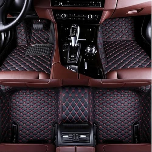 Auto Fussmatten für BMW X5(5seats) E70 2007-2013, Allwetter Schutz Zubehör wasserdichte Verschmutzung rutschfeste Boden Matte,BlackRed von VIPOED