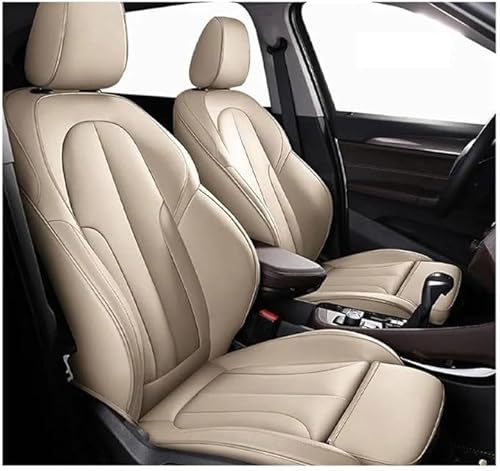 VIPOER SitzbezüGesets FüR Audi S3 8PA Sportback 5-Door 2008-2012, Auto-SchonbezüGe Wasserdicht Sitzschoner Schonbezug Leder Anti-Rutsch Sitzheizung,Beige von VIPOER