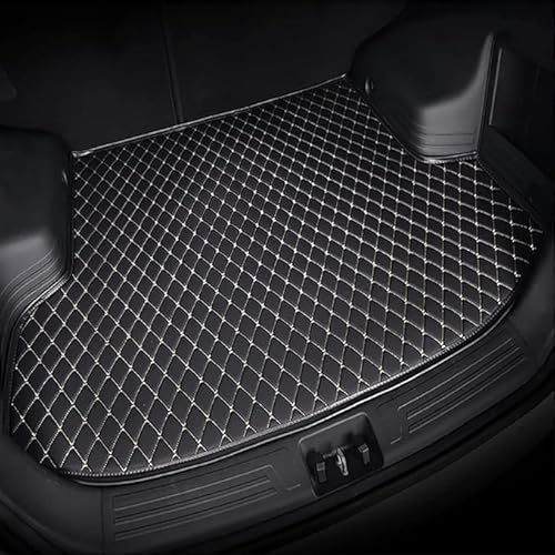 Kofferraum Schutzmatte für Nissan Kicks 2017, Auto Kratzfeste Wasserdicht Kofferraummatte Interieur ZubehöR,Black-Beige von VIPOES