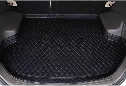 Auto Leder Kofferraummatte Für Ford S-MAX 2015-2023, Wasserabweisend Kofferraumwanne Schutzmatten Cargo Mat Innenzubehör,Black von VIPOEX