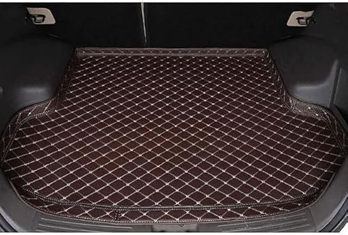 Auto Leder Kofferraummatte Für Ford S-MAX 2015-2023, Wasserabweisend Kofferraumwanne Schutzmatten Cargo Mat Innenzubehör,Coffee von VIPOEX