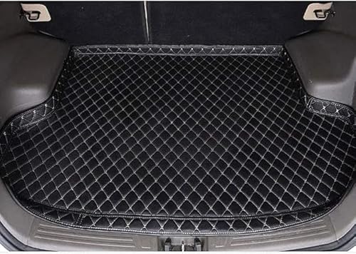 Auto Leder Kofferraummatte Für Kia Shuma 2010-2013, Wasserabweisend Kofferraumwanne Schutzmatten Cargo Mat Innenzubehör,Black-beige von VIPOEX