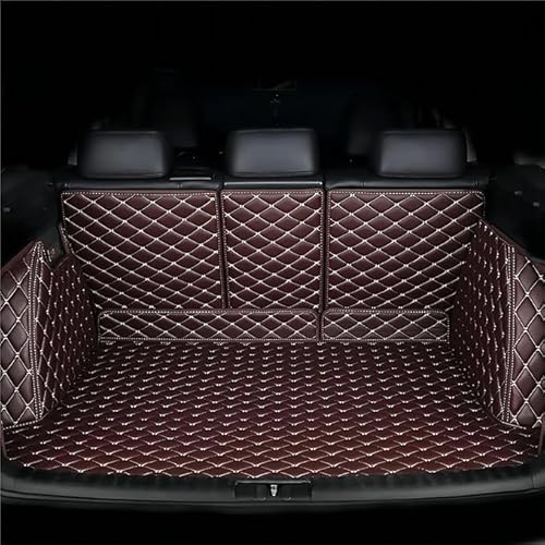 Auto Leder Kofferraummatte Für VW Polo 2011-2018, Wasserabweisend Kofferraumwanne Schutzmatten Cargo Mat Innenzubehör,Coffee von VIPOEX