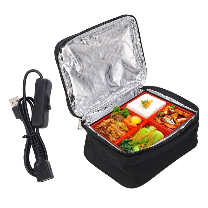 Elektrische Lunchbox, Elektrische Lunchbox Speisenwärmer, USB, 5 V, 9 W, Mini-Lebensmittelbehälter, zum Kochen und Aufwärmen von Mahlzeiten in Fahrzeugen und LKW für Straßenarbeiten von VISLONE