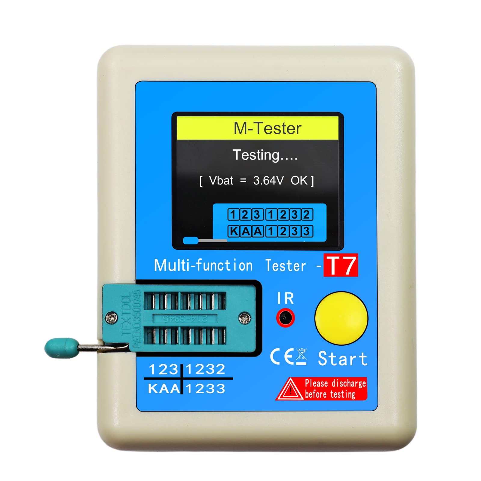 VISLONE Transistormessgerät LCR-T7 Multifunktions-Kapazitätswiderstandstester Vollfarbdisplay Transistormessgerät für Dioden Triode Kondensator Widerstand Transistor LCR NPN PNP MOSFET von VISLONE