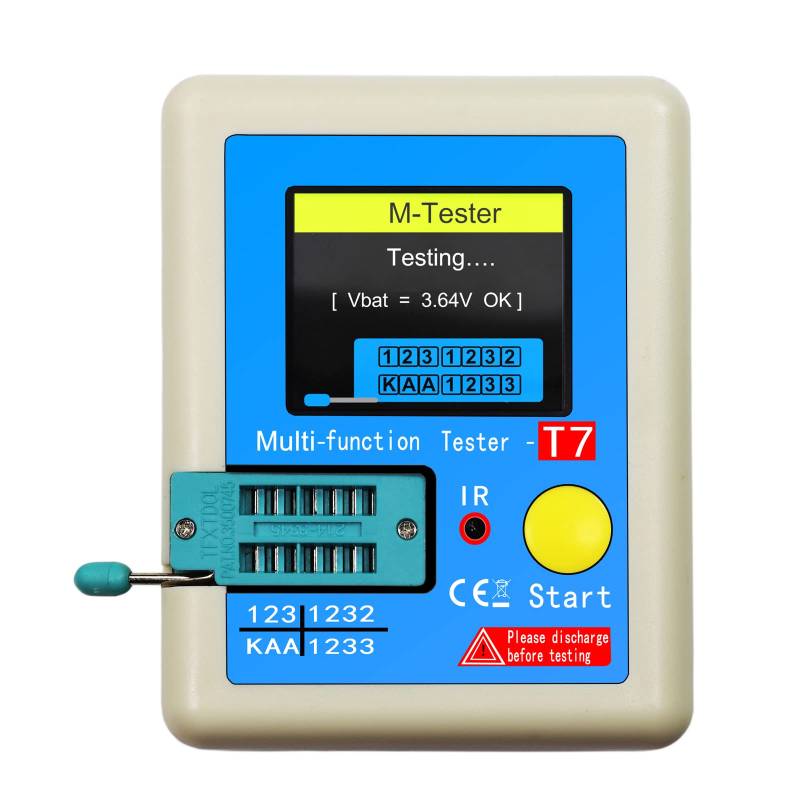 VISLONE Transistormessgerät LCR-T7 Multifunktions-Kapazitätswiderstandstester Vollfarbdisplay Transistormessgerät für Dioden Triode Kondensator Widerstand Transistor LCR NPN PNP MOSFET von VISLONE