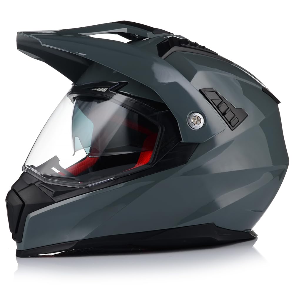 Motocross Helm mit Sonnenblende | VITO Molino | Herren und Damen | ATV Quad Enduro Helm | ECE 22.06 Zertifiziert | Motorradhelm mit Doppelvisier (L (59-60cm)) von VITO Helmets