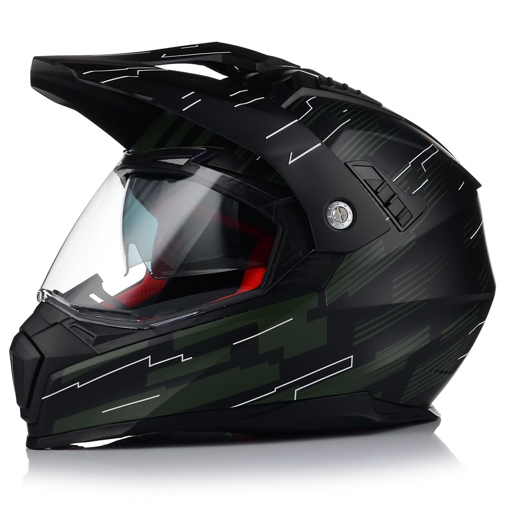 Motocross Helm mit Sonnenblende | VITO Molino | Herren und Damen | ATV Quad Enduro Helm | ECE 22.06 Zertifiziert | Motorradhelm mit Doppelvisier (L (59-60cm)) von VITO Helmets