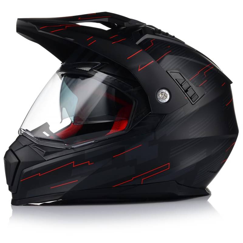 Motocross Helm mit Sonnenblende | VITO Molino | Herren und Damen | ATV Quad Enduro Helm | ECE 22.06 Zertifiziert | Motorradhelm mit Doppelvisier (L (59-60cm)) von VITO Helmets