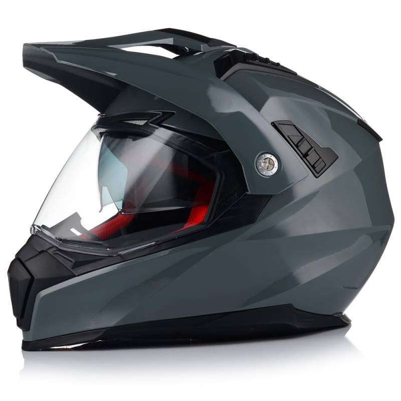 Motocross Helm mit Sonnenblende | VITO Molino | Herren und Damen | ATV Quad Enduro Helm | ECE 22.06 Zertifiziert | Motorradhelm mit Doppelvisier (XXL (63-64cm)) von VITO Helmets