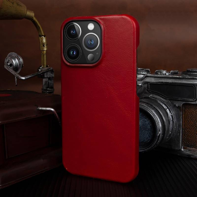 Leather for iPhone 16 Pro Case, Handcrafted Leather Case for iPhone 16 Pro - Easy Access, Slim Fit, Soft (Red,for iPhone 12 pro) von VIUXL